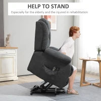 Power Lift Recliner Chair with Massage, Overstuffed Lift Chair for Elderly with Footrest, Remote, Side Pocket, Dark Grey