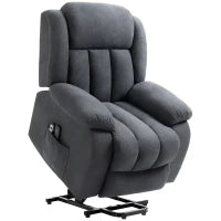 Power Lift Recliner Chair with Massage, Overstuffed Lift Chair for Elderly with Footrest, Remote, Side Pocket, Dark Grey