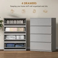 Chest of Drawers, 4-Drawer Storage Cabinets, Modern Dresser, Storage Drawer Unit for Bedroom